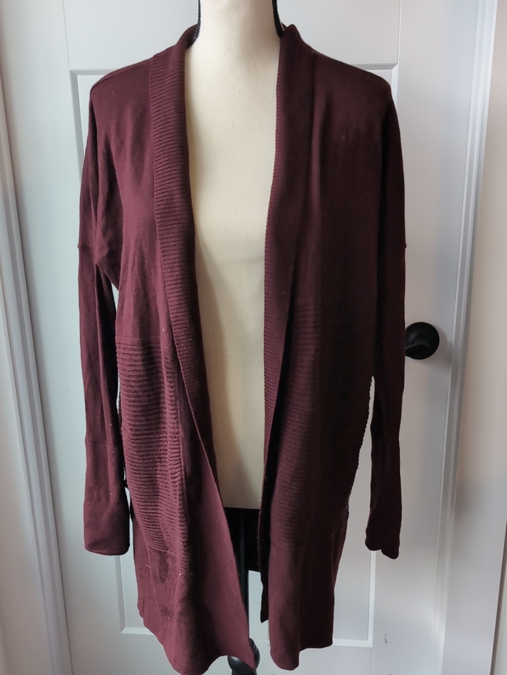lululemon athletica Open-Front Maroon Cardigan